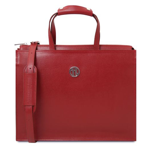 Palermo - Saffiano Leather briefcase 3 compartments for women